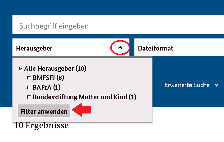 Herausgeber in der Suche auf daten.bmfsfj.de